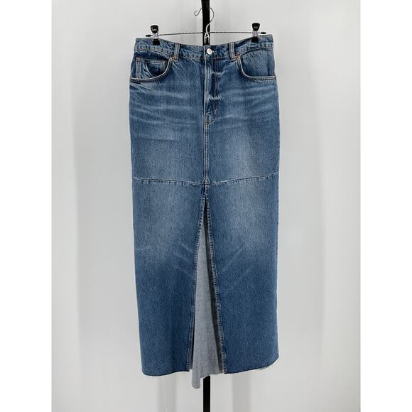 Reformation 'Tazz' Blue Cotton Maxi Denim Skirt Size 29 - Picture 2 of 6